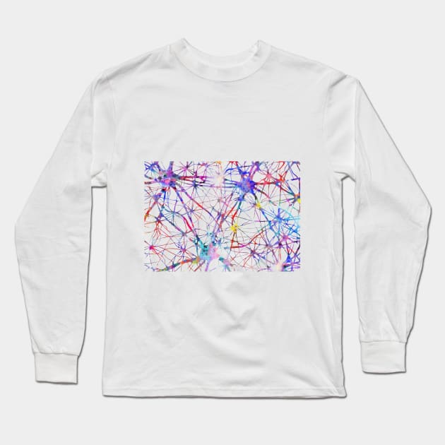 Brain cell anatomy Long Sleeve T-Shirt by RosaliArt